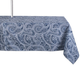 DII Blue Paisley Print 60" x 120" Outdoor Table Cloth with Zipper