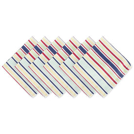 DII Basic Primary Saturated Stripe 20" x 20" Napkins Set of 6
