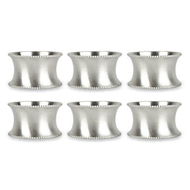 DII Beaded Silver Napkin Rings Set of 6
