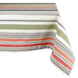 DII Warm Stripe 84" x 60" Tablecloth