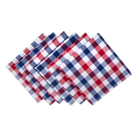 DII Red and Blue Check 20" x 20" Napkins Set of 6