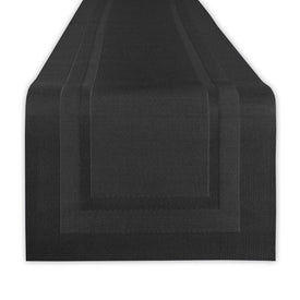 DII Black PVC Double-Frame 72" x 14" Table Runner