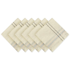 DII Gray French Stripe 20" x 20" Napkins Set of 6