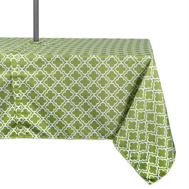 DII Green Lattice Outdoor 120" x 60" Table Cloth with Zipper