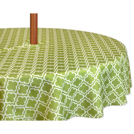 DII Green Lattice 60" Round Outdoor Table Cloth with Zipper
