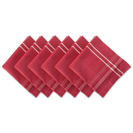 DII Tango Red French Chambray 20" x 20" Napkins Set of 6