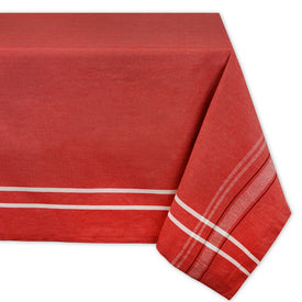 DII Tango Red French Chambray 84" x 60" Tablecloth