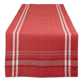 DII Red Chambray French Stripe 72" x 14" Table Runner