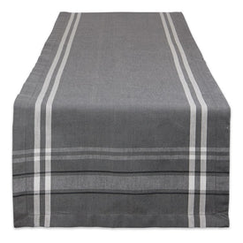 DII Gray Chambray French Stripe 108" x 14" Table Runner