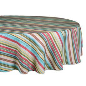 DII Summer Stripe 60" Round Outdoor Table Cloth