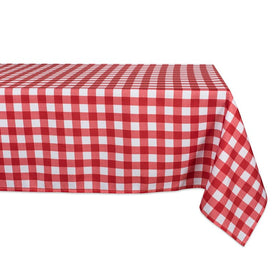 DII Red Check Outdoor 84" x 60" Table Cloth