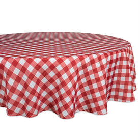 DII Red Check 60" Round Outdoor Table Cloth