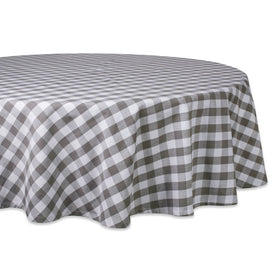 DII Gray/White Checkers 70" Round Tablecloth