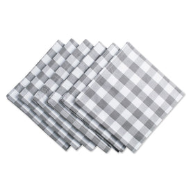 DII Gray/White Checkers 20" x 20" Napkins Set of 6