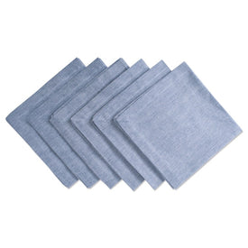 DII Blue Solid Chambray 20" x 20" Napkins Set of 6