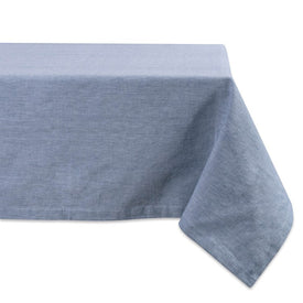DII Blue Solid Chambray 84" x 60" Tablecloth