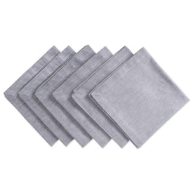 DII Gray Solid Chambray 20" x 20" Napkins Set of 6