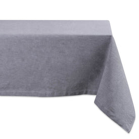 DII Gray Solid Chambray 84" x 60" Tablecloth