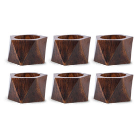 DII Wood Triangle Napkin Rings Set of 6