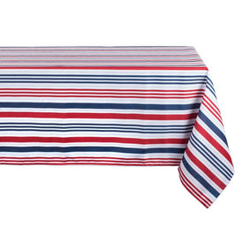 DII Patriotic Stripe Outdoor 84" x 60" Table Cloth