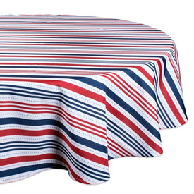 DII Patriotic Stripe 60" Round Outdoor Table Cloth