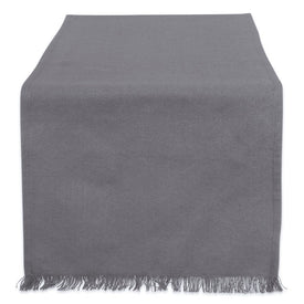 DII Solid Gray Heavyweight Fringed 72" x 14" Table Runner