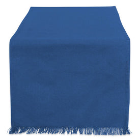DII Solid Navy Heavyweight Fringed 72" x 14" Table Runner
