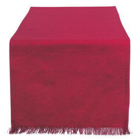 DII Solid Wine Heavyweight Fringed 108" x 14" Table Runner