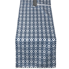 DII Blue Ikat Outdoor 72" x 14" Table Runner with Zipper