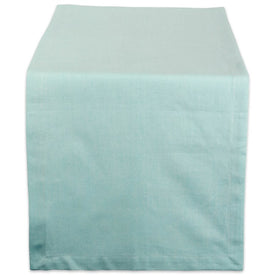 DII Aqua Solid Chambray 72" x 14" Table Runner - OPEN BOX