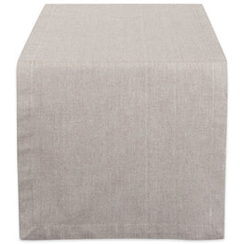 DII Stone Brown Solid Chambray 72" x 14" Table Runner