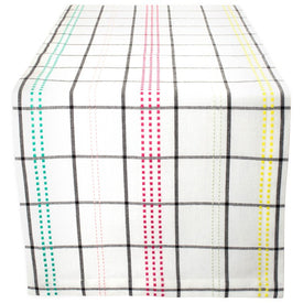 DII Color Pop Plaid 72" x 14" Table Runner