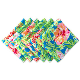 DII Summer Floral Print Outdoor 20" x 20" Napkins Set of 6