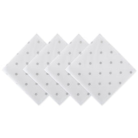 DII Polka Dot White/Silver Metallic18" x 18" Napkins Set of 4