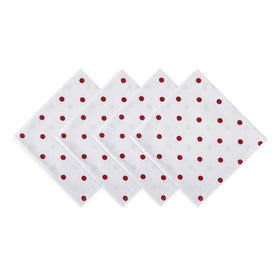 DII Polka Dot White/Red 18" x 18" Napkins Set of 4