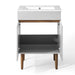 EEI-3633-GRY-WHI Bathroom/Vanities/Single Vanity Cabinets with Tops