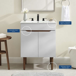 EEI-3633-GRY-WHI Bathroom/Vanities/Single Vanity Cabinets with Tops