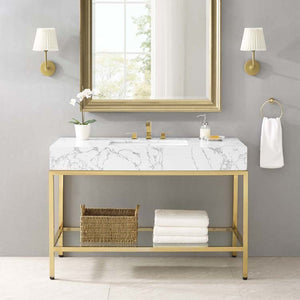 EEI-3999-GLD-WHI Bathroom/Vanities/Single Vanity Cabinets with Tops