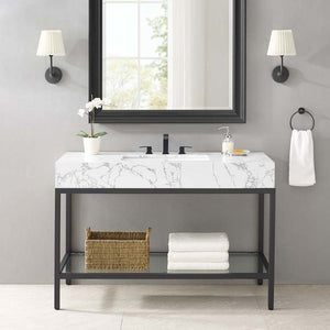 EEI-4000-BLK-WHI Bathroom/Vanities/Single Vanity Cabinets with Tops