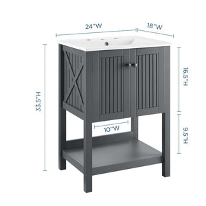 EEI-4248-GRY-WHI Bathroom/Vanities/Single Vanity Cabinets with Tops