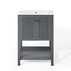 EEI-4248-GRY-WHI Bathroom/Vanities/Single Vanity Cabinets with Tops
