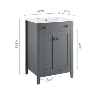 EEI-4250-GRY-WHI Bathroom/Vanities/Single Vanity Cabinets with Tops