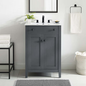 EEI-4250-GRY-WHI Bathroom/Vanities/Single Vanity Cabinets with Tops