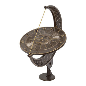 Sun and Moon Sundial - French Bronze