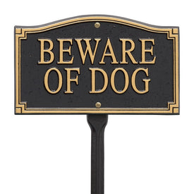 Beware of Dog Wall/Lawn Statement Marker - Black/Gold