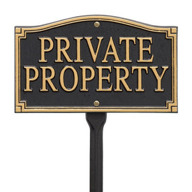 Private Property Statement Plaque - Wall/Lawn - Black/Gold