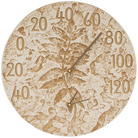 Fossil Sumac Thermometer and Clock - Weathered Limestone