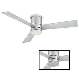 Axis 52" Three-Blade Indoor/Outdoor Smart Flush Mount Ceiling Fan with 3000K LED Light Kit and Wall Control
