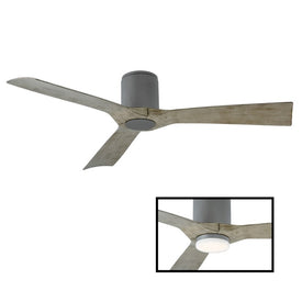 Aviator 54" Three-Blade Indoor/Outdoor Smart Flush Mount Ceiling Fan with Wall Control (Light Kit Sold Separately)