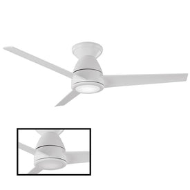 Tip Top 44" Three-Blade Indoor/Outdoor Smart Flush Mount Ceiling Fan with 3000K LED Light Kit and Remote Control & Wall Cradle